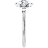 14K White Gold 3/8 CTW Lab-Grown Diamond Halo-Style Ring