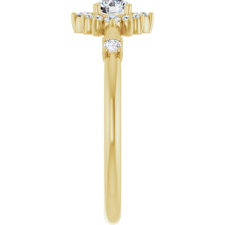 14K Yellow Gold 3/8 CTW Lab-Grown Diamond Halo-Style Ring