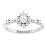 14K White Gold 3/8 CTW Lab-Grown Diamond Halo-Style Ring