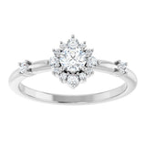 14K White Gold 3/8 CTW Lab-Grown Diamond Halo-Style Ring