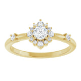14K Yellow Gold 3/8 CTW Lab-Grown Diamond Halo-Style Ring