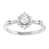 14K White 3/8 CTW Natural Diamond Ring