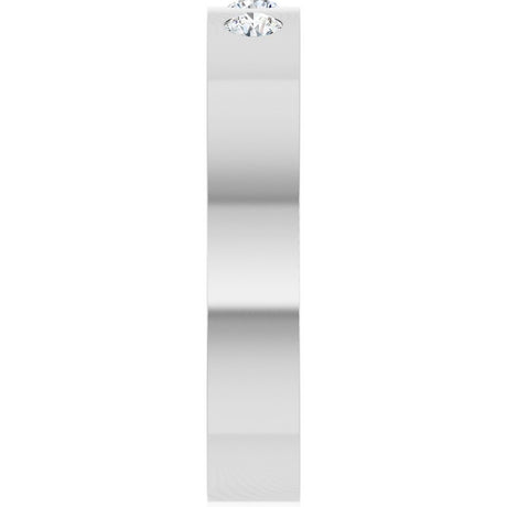 14K White 1/5 CTW Natural Diamond Three-Stone 4 mm Comfort-Fit Flat Band Size 7