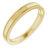 14K Yellow Gold 3 mm Milgrain Comfort-Fit Flat Band Size 7