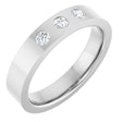 14K White 1/5 CTW Natural Diamond Three-Stone Flat Band Size 7