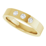 14K Yellow 1/5 CTW Natural Diamond Three-Stone Flat Band