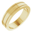 14K Yellow 5 mm Milgrain Grooved Comfort-Fit Flat Band Size 9