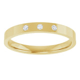14K Yellow .04 CTW Natural Diamond Three-Stone Flat Band