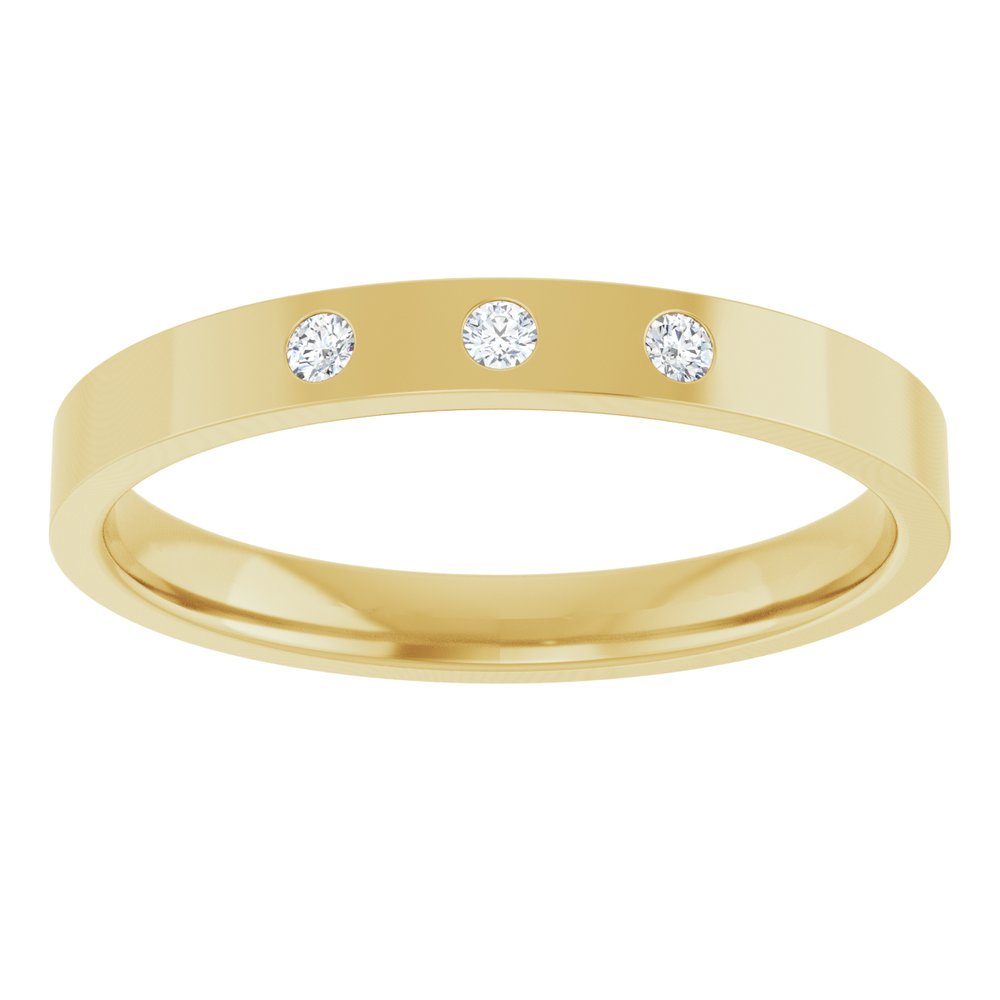 14K Yellow .04 CTW Natural Diamond Three-Stone Flat Band