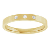 14K Yellow .04 CTW Natural Diamond Three-Stone Flat Band