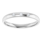 Platinum .04 CTW Natural Diamond Three-Stone Half Round Band