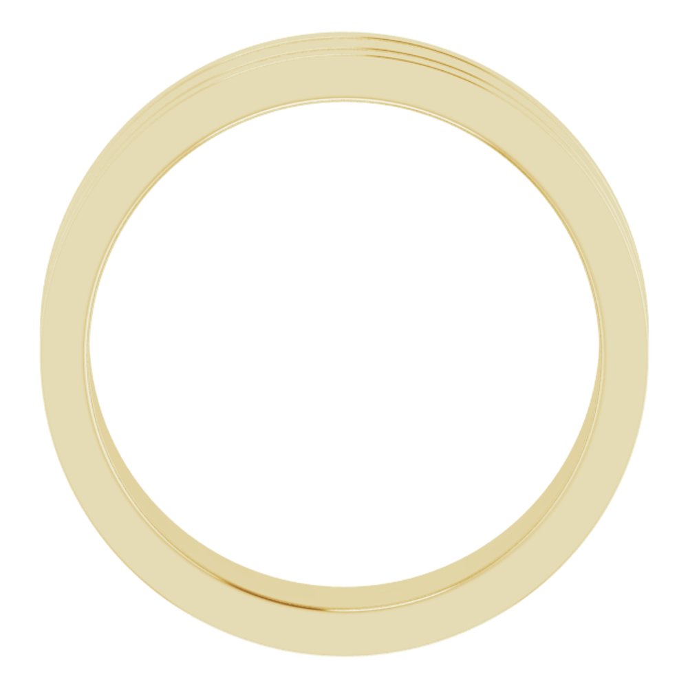 14K Yellow 6 mm Flat Comfort-Fit Band with Milgrain