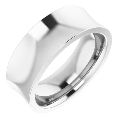 14K White 7 mm Comfort-Fit Concave Band Size 7