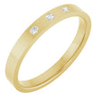 10K Yellow .04 CTW Natural Diamond Three-Stone 2.5 mm Comfort-Fit Flat Band Size 10 