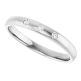 14K White .04 CTW Natural Diamond Three-Stone Half Round Band