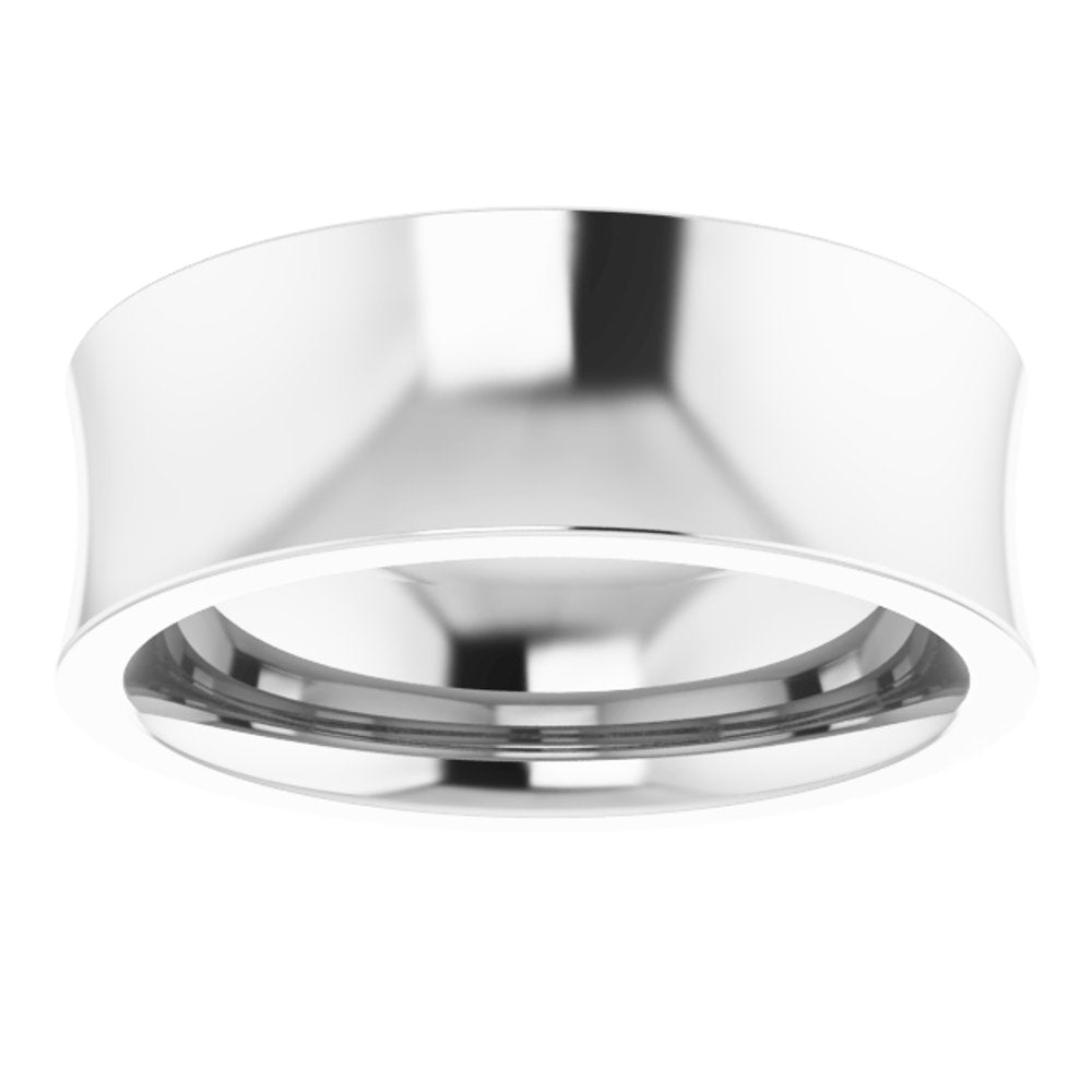 14K White 7 mm Comfort-Fit Concave Band