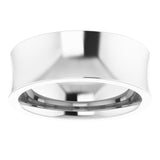 14K White 7 mm Comfort-Fit Concave Band