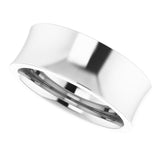 14K White 7 mm Concave Comfort Fit Band