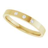 14K Yellow .04 CTW Natural Diamond Three-Stone Flat Band