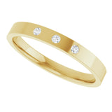 14K Yellow .04 CTW Natural Diamond Three-Stone Flat Band