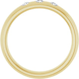 14K Yellow 1/5 CTW Natural Diamond Three-Stone Comfort-Fit 2.5 mm Half Round Band