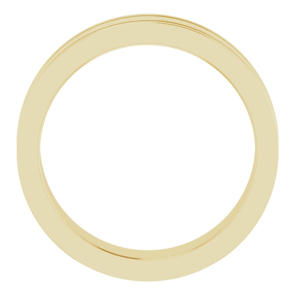 14K Yellow Gold 5 mm Milgrain Grooved Comfort-Fit Flat Band Size 7.5