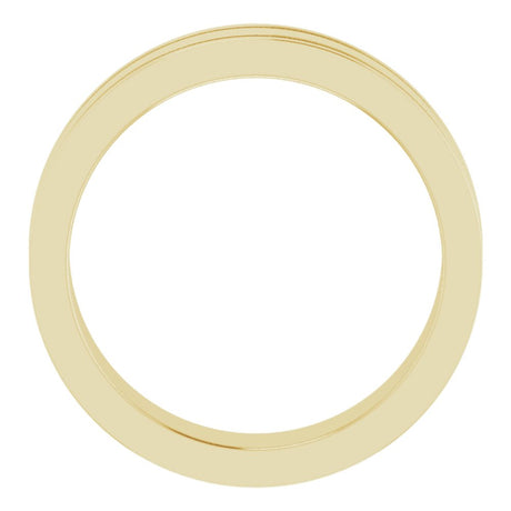 14K Yellow Gold 5 mm Milgrain Grooved Comfort-Fit Flat Band Size 7.5
