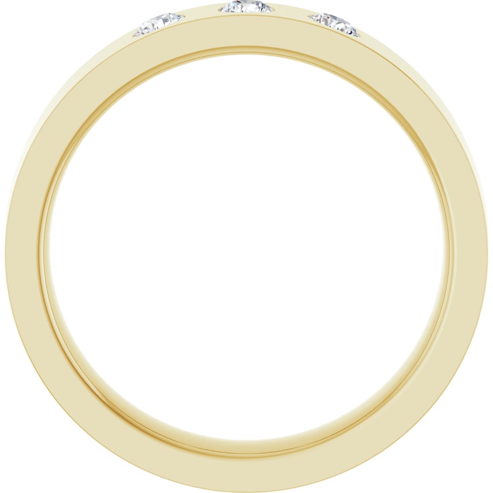 14K Yellow 1/5 CTW Natural Diamond Three-Stone Flat Band