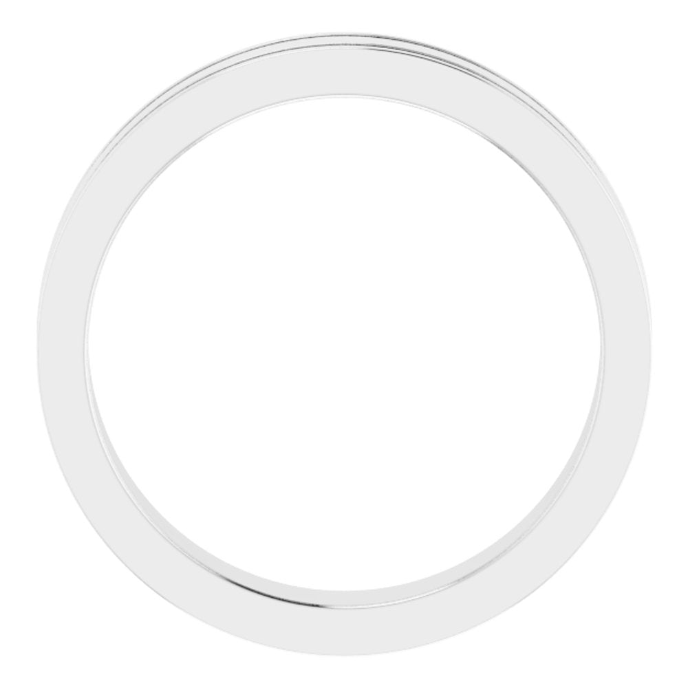 14K White 4 mm Flat Comfort-Fit Band with Milgrain Size 6