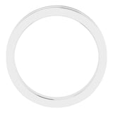 14K White 4 mm Flat Comfort-Fit Band with Milgrain Size 6