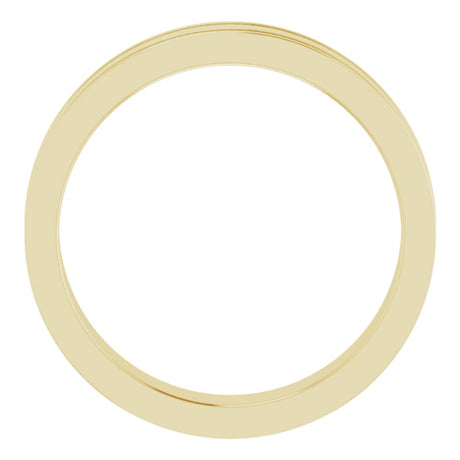 14K Yellow Gold 4 mm Milgrain Grooved Comfort-Fit Flat Band Size 7