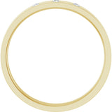 10K Yellow .04 CTW Natural Diamond Three-Stone 2.5 mm Comfort-Fit Flat Band Size 10