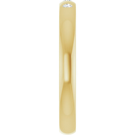 14K Yellow .04 CTW Natural Diamond Three-Stone Comfort-Fit 1.5 mm Half Round Band Size 5