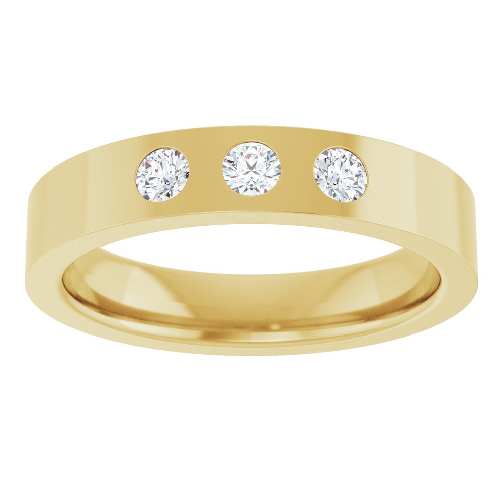 14K Yellow 1/5 CTW Natural Diamond Three-Stone Flat Band