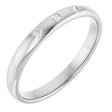 14K White .04 CTW Natural Diamond Three-Stone Comfort-Fit 1.5 mm Half Round Band Size 6.5