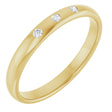 14K Yellow .04 CTW Natural Diamond Three-Stone Comfort-Fit 1.5 mm Half Round Band Size 5