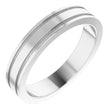 14K White 4 mm Flat Comfort-Fit Band with Milgrain Size 6