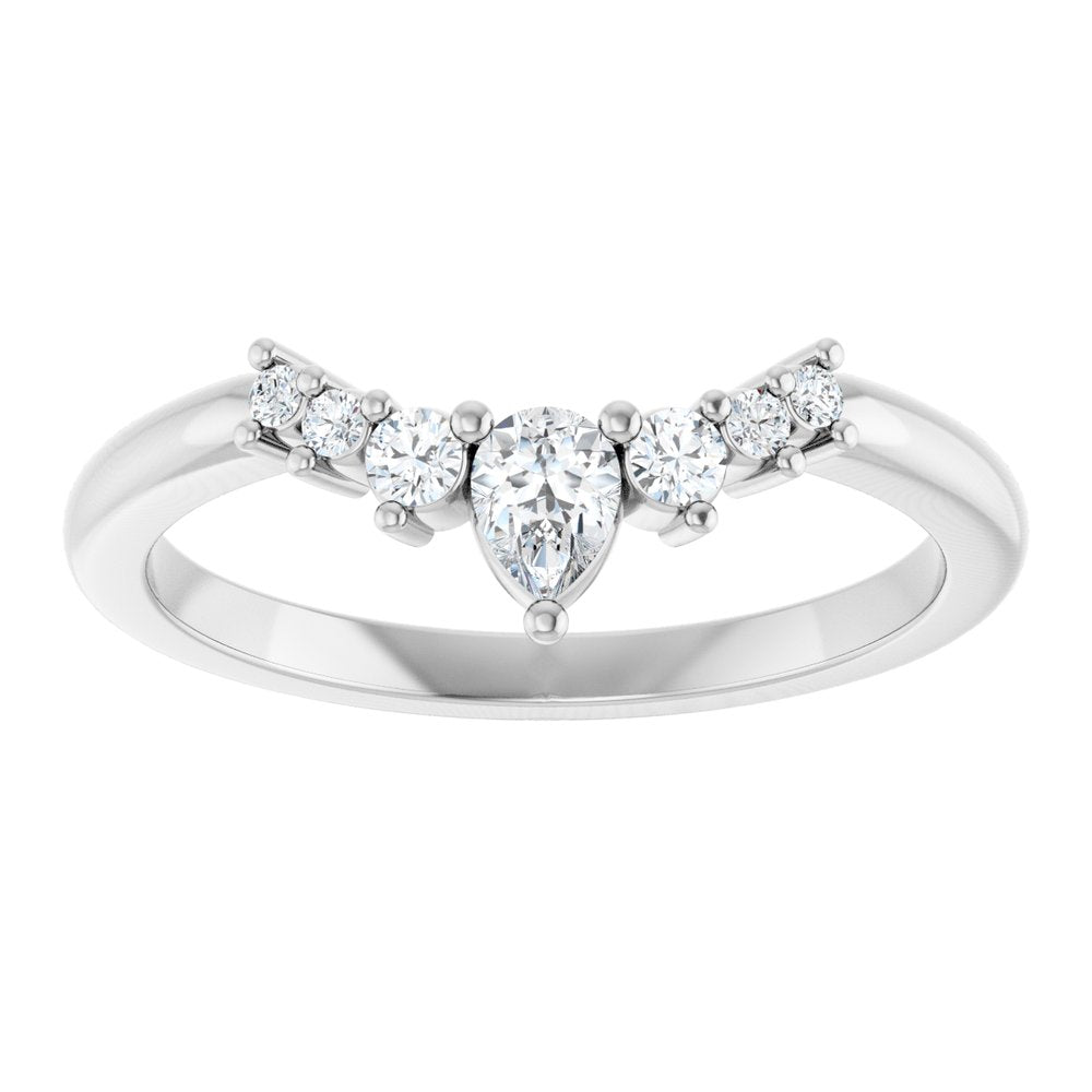 14K White Gold 1/4 CTW Lab-Grown Diamond Contour Band