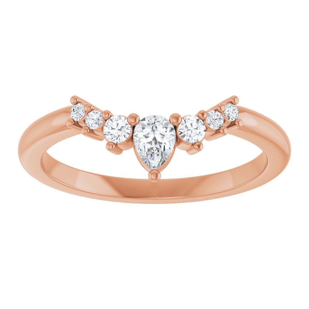 14K Rose Gold 1/4 CTW Natural Diamond Contour Band  