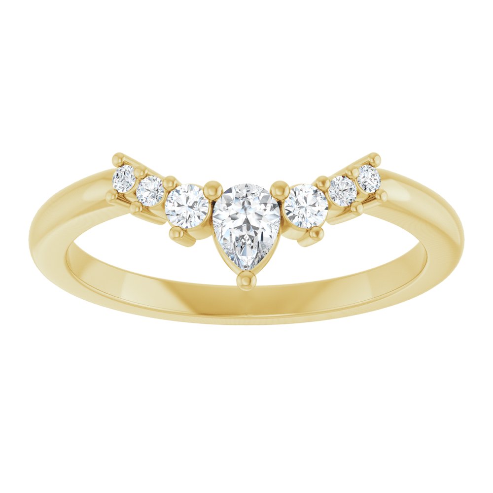 14K Yellow Gold 1/4 CTW Natural Diamond Contour Band  