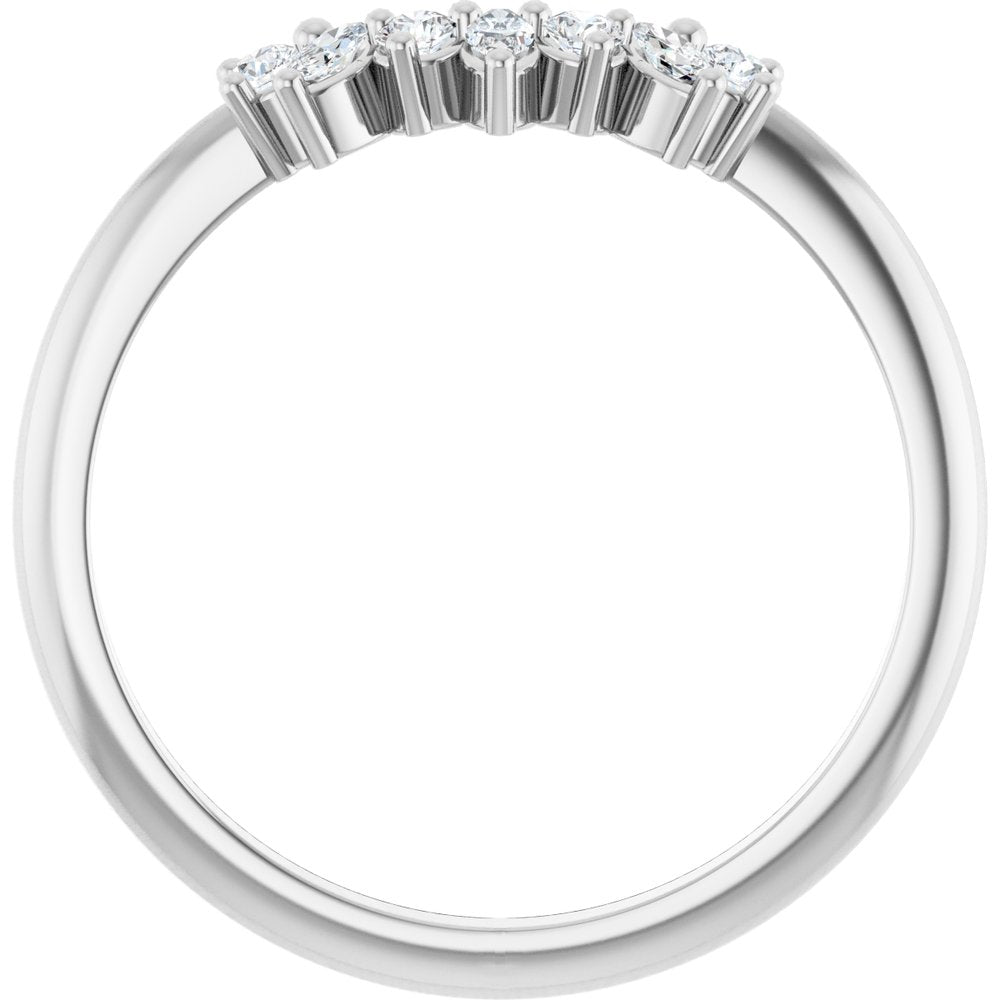 14K White 1/6 CTW Lab-Grown Diamond Contour Band