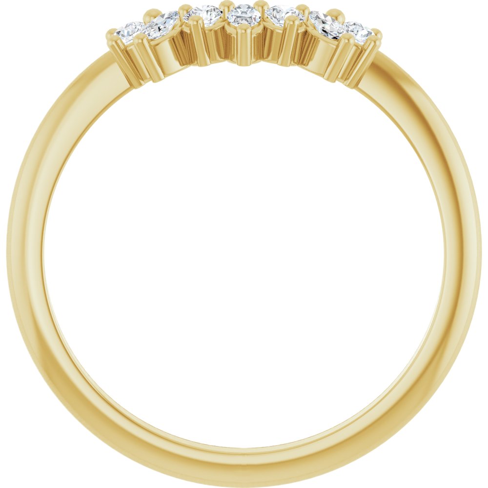 14K Yellow 1/6 CTW Lab-Grown Diamond Contour Band