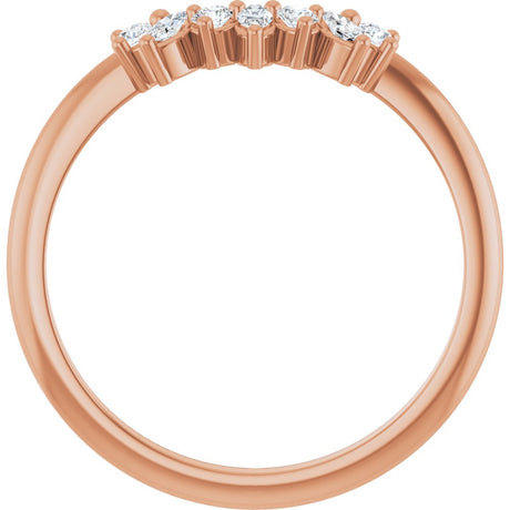 14K Rose Gold 1/6 CTW Natural Diamond Contour Band