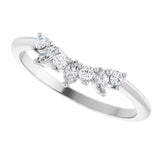 14K White 1/6 CTW Natural Diamond Contour Band