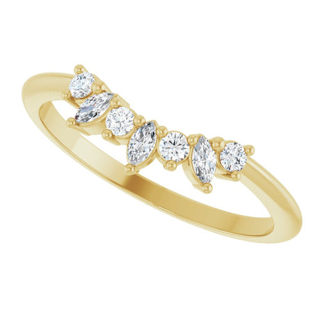 14K Yellow Gold 1/6 CTW Lab-Grown Diamond Contour Band