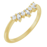 14K Yellow 1/6 CTW Natural Diamond Contour Band