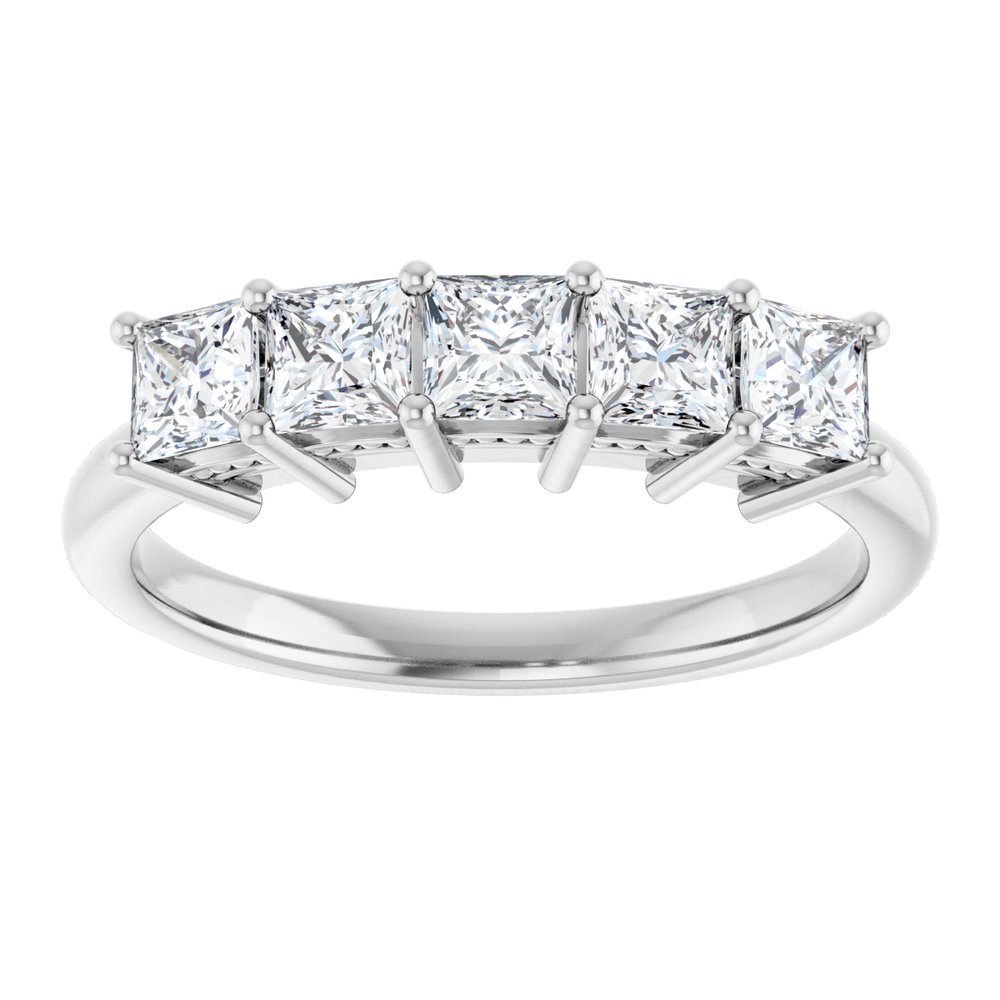 Platinum 1 CTW Natural Diamond Anniversary Band