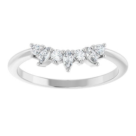 14K White Gold 1/6 CTW Lab-Grown Diamond Contour Band