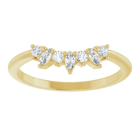 14K Yellow Gold 1/6 CTW Lab-Grown Diamond Contour Band