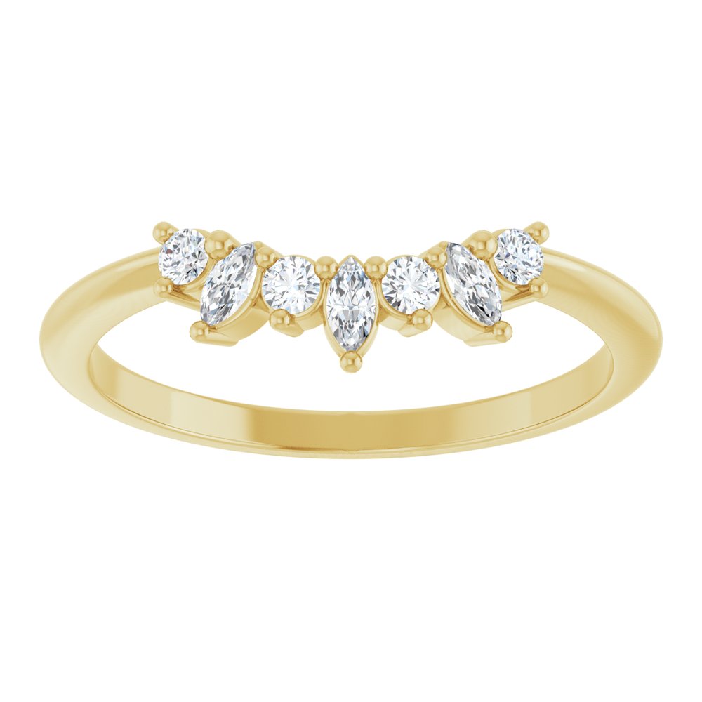 14K Yellow 1/6 CTW Lab-Grown Diamond Contour Band